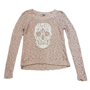 Pink Skull Sweater Charlotte Russe Size Small